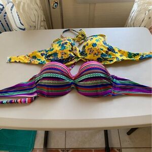 Colorful Bikini Tops Set